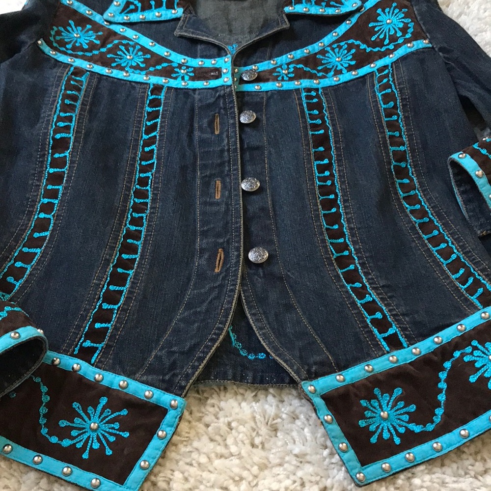 Embellished Denim Jacket szS πΊHPπΊ - Picture 6 of 12